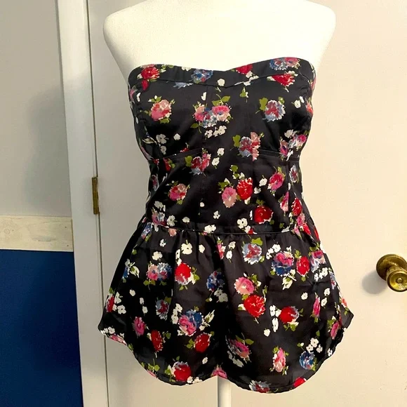 American Eagle strapless floral top women’s M - Picture 1 of 9